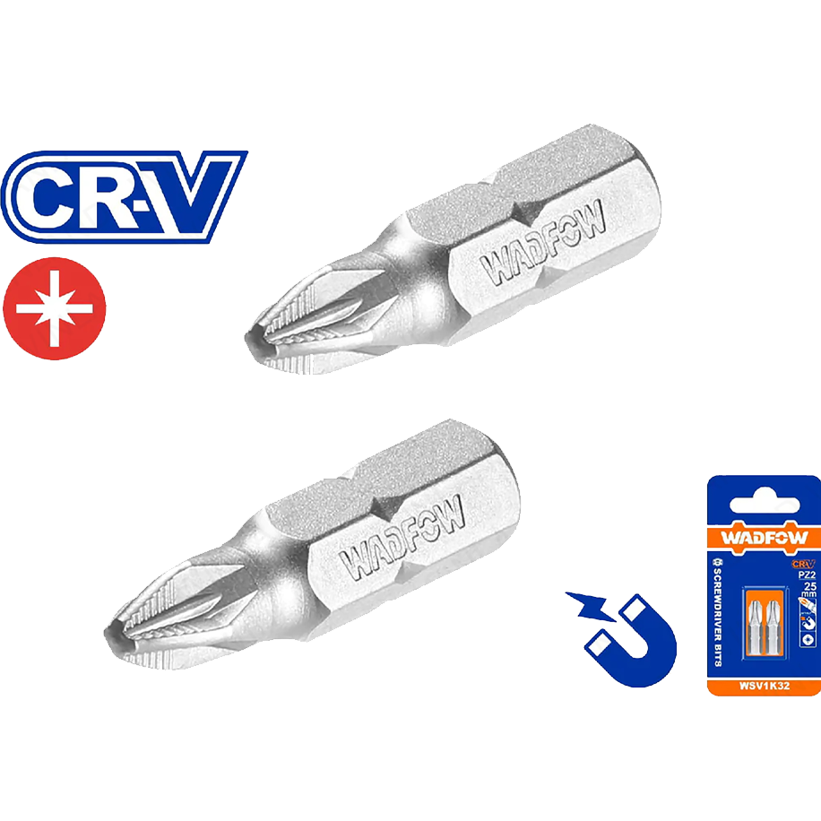 Wadfow WSV1K32 Screwdriver Bits PZ2 | Wadfow by KHM Megatools Corp. Wadfow WSV1K32 Screwdriver Bits PZ2 | Wadfow by KHM Megatools Corp.